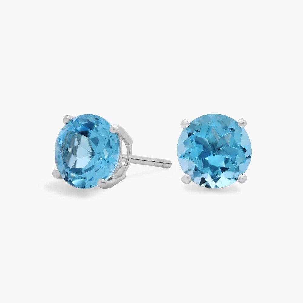 Blue Nile blue topaz earrings in 14K white gold